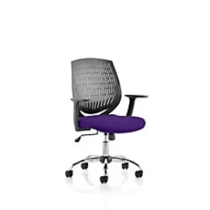 Image of Dynamic Basic Tilt Task Operator Chair Fixed Arms Dura Black Back, Tansy Purple Seat Medium Back