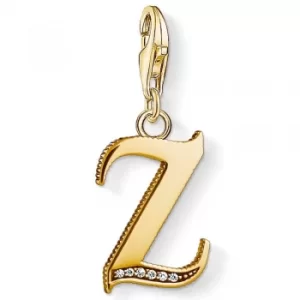 Image of THOMAS SABO Gold Plated Cubic Zirconia Z Charm 1632-414-39