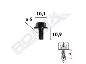 Image of ROMIX Screw C70367 TOYOTA,LEXUS,HILUX III Pick-up (TGN1_, GGN2_, GGN1_, KUN2_, KUN1_),C-HR (AX10),LAND CRUISER 150 (KDJ15_, GRJ15_)
