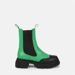 Image of Missguided chunky sole panelled side ankle boot - Green