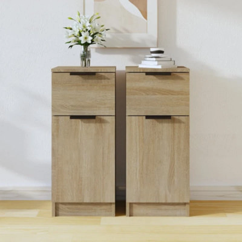 Image of VIDAXL Sideboards 2 pcs Sonoma Oak 30x30x70cm Engineered Wood Vidaxl 8720287078524