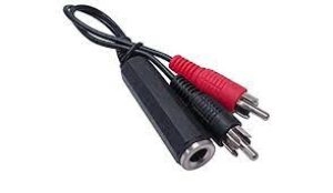 Image of 6.35mm Jack F To 2rca M Adapter 10cm