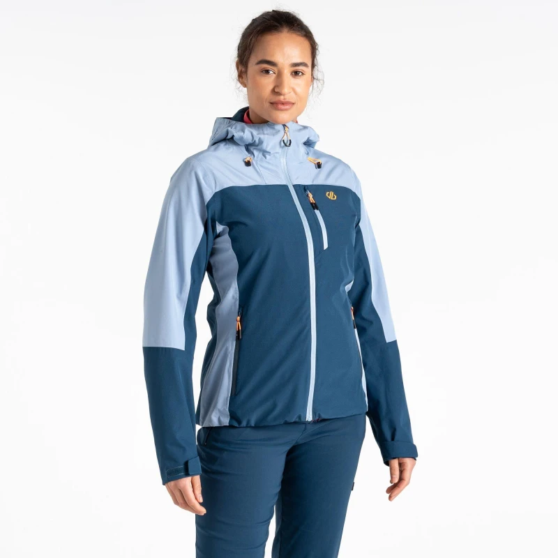 Image of Dare 2B Womens Torrek Full Zip Hooded Waterproof Jacket 18 - Bust 42' (107cm) Moonlight Denim/Rainwashed DWW565-V14-18