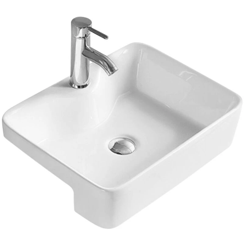 Image of nuie Rect Semi Recess Basin W480xD370xH130mm, White NBV174