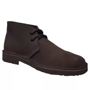 Image of Roamers Mens Real Suede Unlined Desert Boots (4 UK) (Dark Brown)