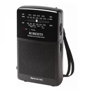 Image of Roberts SPORTS 925 2 Band Analogue Radio in Black MW FM Wavebands