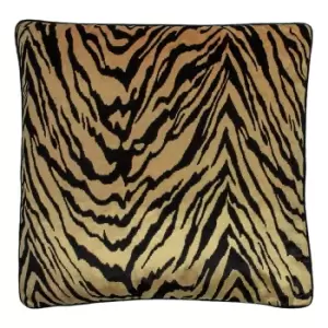Image of Paoletti Tigris Cushion Cover (One Size) (Gold/Black)