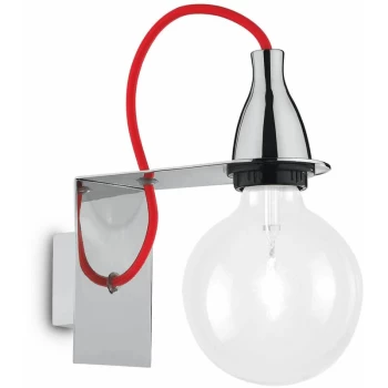 Image of Ideal Lux Lighting - Ideal Lux Minimal - 1 Light Wall Light Chrome, E27