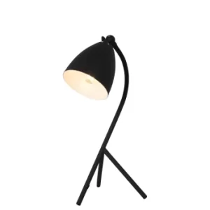 Image of Lina Table Lamp with Round Tapered Shade Black Matt
