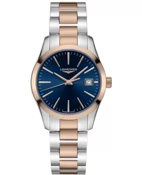 Image of Longines Conquest Classic Blue Dial Two Toned Stainless Steel Womens Watch L2.386.3.92.7 L2.386.3.92.7