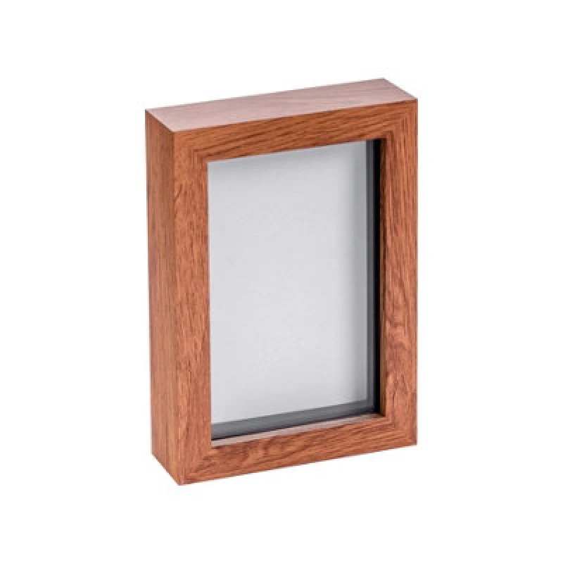 Image of Nicola Spring 4 X 6" Photo Frame - Dark Wood - 3D Photo Frame Picture Frame Box Portrait Display Case (17.5 X 12.5Cm)