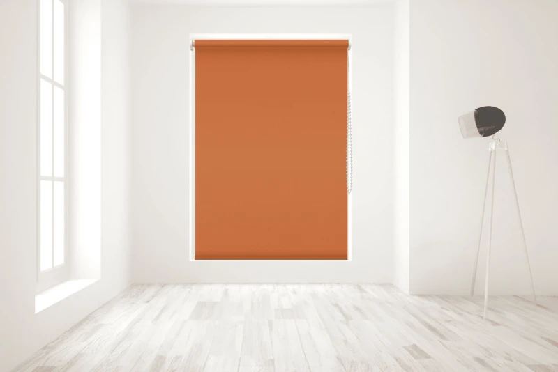 Image of Blinds Outlet Blackout Roller Blind in Burnt Orange Size: 210cm width x 160cm drop Burnt Orange Unisex 210cm width x 160cm drop