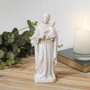 Image of Faith & Hope Stone Finish Figurine - Joseph and Infant Jesus