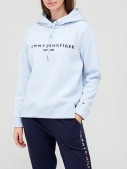 Image of Tommy Hilfiger Essential Logo Hoodie - Blue, Size S, Women