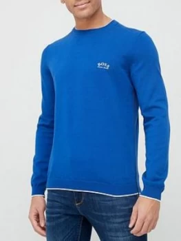 Image of Hugo Boss Riston Knitted Jumper Bright Blue Size L Men