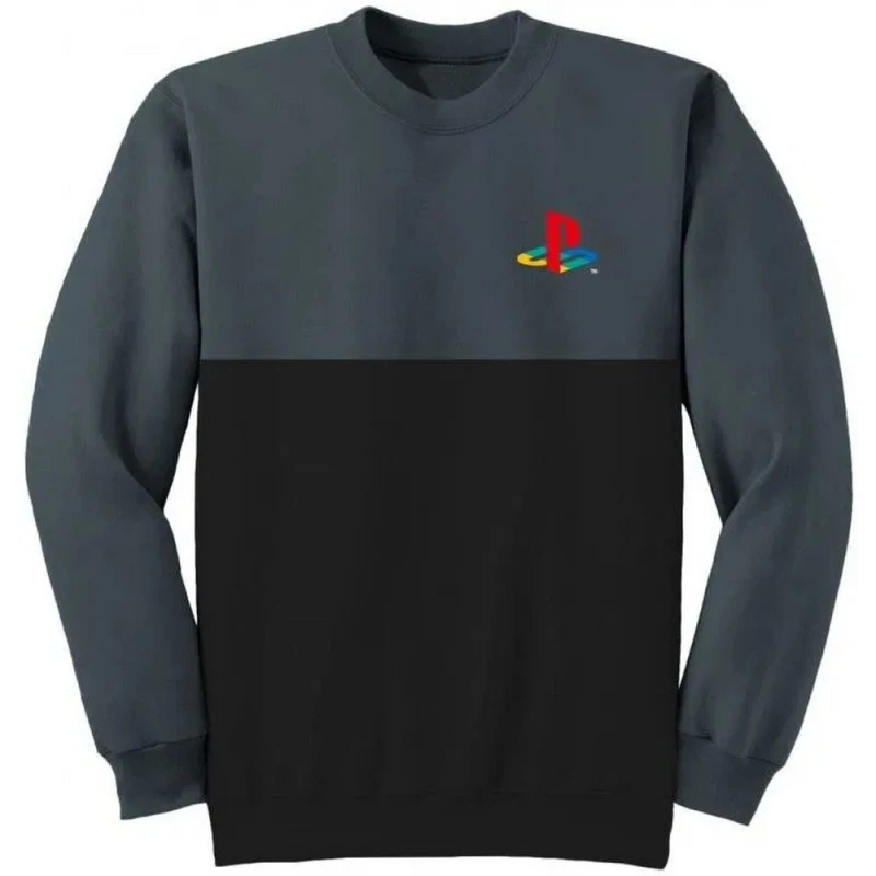 Image of Playstation Mens Classic Logo Sweatshirt in Black Size: Medium Black Male M