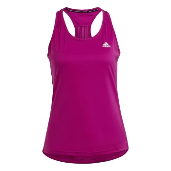 Image of adidas Primeblue Designed 2 Move 3-Stripes Sport Tank Top - Sonic Fuchsia / White