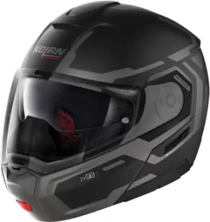 Image of Nolan N90-3 Driller N-Com Helmet, black-grey Size M black-grey, Size M