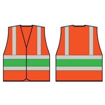 Image of Orange Wceng Vest with Green Band - Size SML
