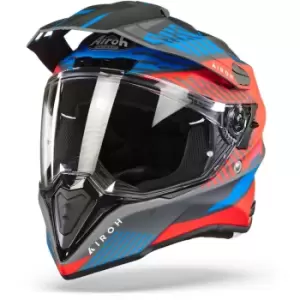 Image of Airoh Commander Boost Red Blue Matt Adventure Helmet XS