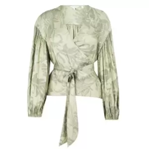 Image of Ted Baker Voilete Wrap Top Womens - Green