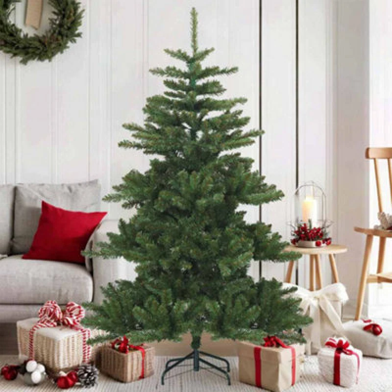Image of Vidaxl Artificial Hinged Christmas Tree Green 150 Cm Pvc, Steel