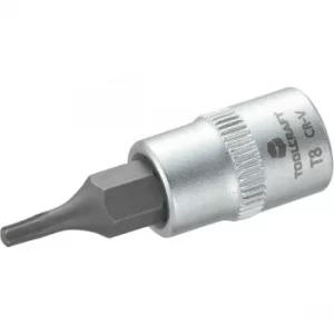 Image of Toolcraft 1/4" Drive Socket With T-Profile Bit T8