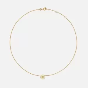 Image of Tory Burch Womens Kira Enamel Pendant Necklace - Tory Gold/New Ivory