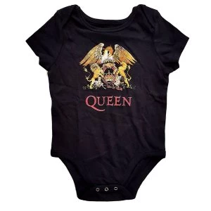 Image of Queen - Classic Crest Kids Baby Grow - Black