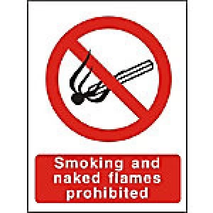Image of Prohibition Sign Naked Flames Plastic 40 x 30 cm