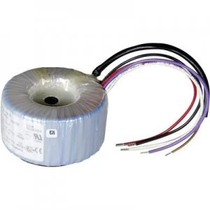 Image of Toroidal core transformer 1 x 230 V 2 x 15 V AC 100 VA 3.34 A
