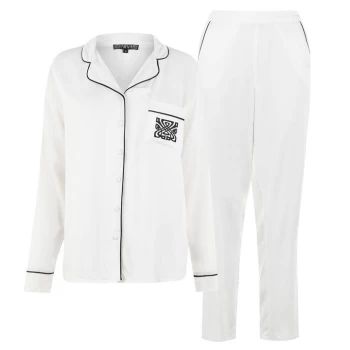 Image of Biba Embroidered Patch Pyjama Set - White
