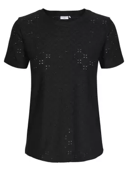 Image of ONLY Detailed Short Sleeved Top Women Black