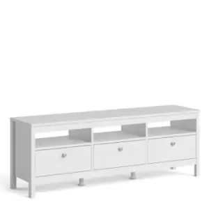 Image of Madrid TV Unit 3 Drawers In White