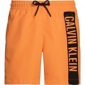 Image of Calvin Klein Calvin Side Logo Swim Shorts - Orange Pop