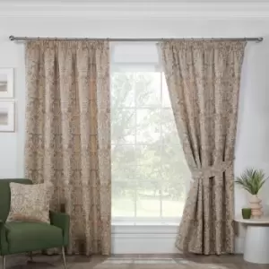Image of Sundour Kyoto Fully Lined Pencil Pleat Curtains Ready Made Curtain Pair
