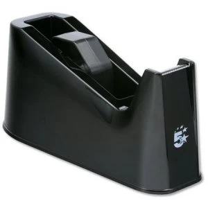 Image of 5 Star Office Tape Dispenser Desktop Weighted Non-slip Roll Capacity 25mm Width 66m Length Black