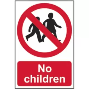 Image of No Children Self Adhesive Sign - 200 x 300mm