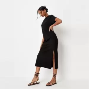 Image of Missguided Tshirt Dress Midi - Black