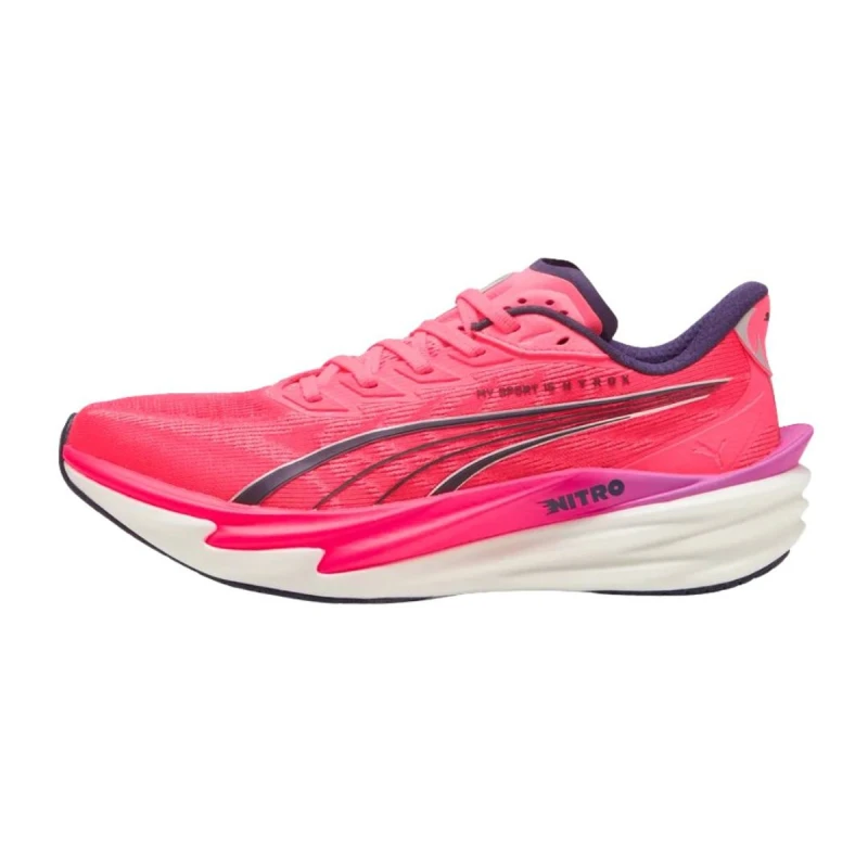 Image of Puma Deviate NITRO 4 HYROX Shoes Pink Purple SS26, Size 42 - EUR