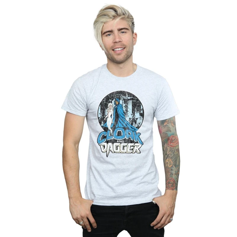 Image of Marvel Marvel Men Cloak And Dagger Retro T-Shirt in Grey Size: Small Grey S Male 5057864486353