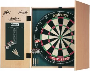 Image of Unicorn Original Dartboard Cabinet and Darts.