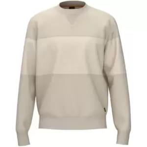 Image of Boss Boss Patch Crew Sweater Mens - White