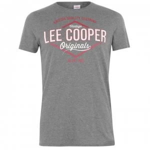 Image of Lee Cooper Logo T Shirt Mens - Charcoal Marl