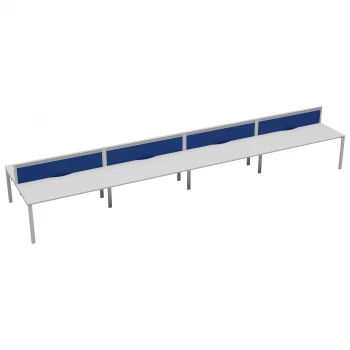 Image of CB 8 Person Bench 1400 x 780 - White Top and White Legs