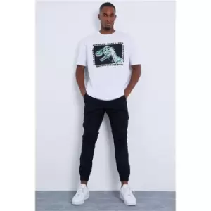 Image of I Saw It First Cuffed Cargo Combat Trousers - Black