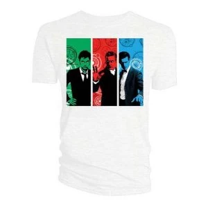 Image of Doctor Who - Red, Green, Blue Doctors Womens Medium T-Shirt - White