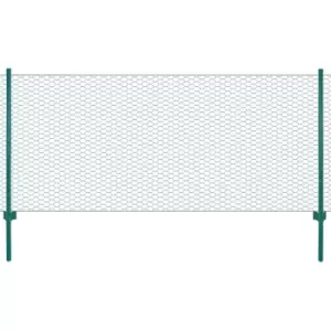 Image of Vidaxl Wire Mesh Fence With Posts Steel 25X1 M Green