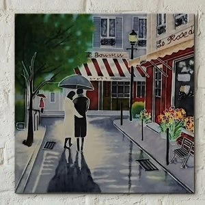 Image of Tile 8x8 Romantic Stroll By B Heighton Wall Art