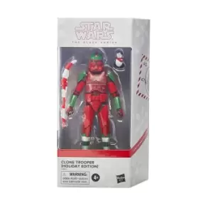 Image of Hasbro Star Wars The Black Series Clone Trooper (Holiday Edition) and Porg 6" Scale Action Figure